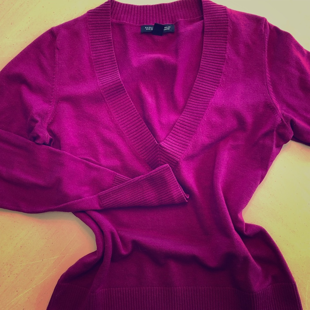 Fuchsia Banana Republic silk/cashmere sweater.